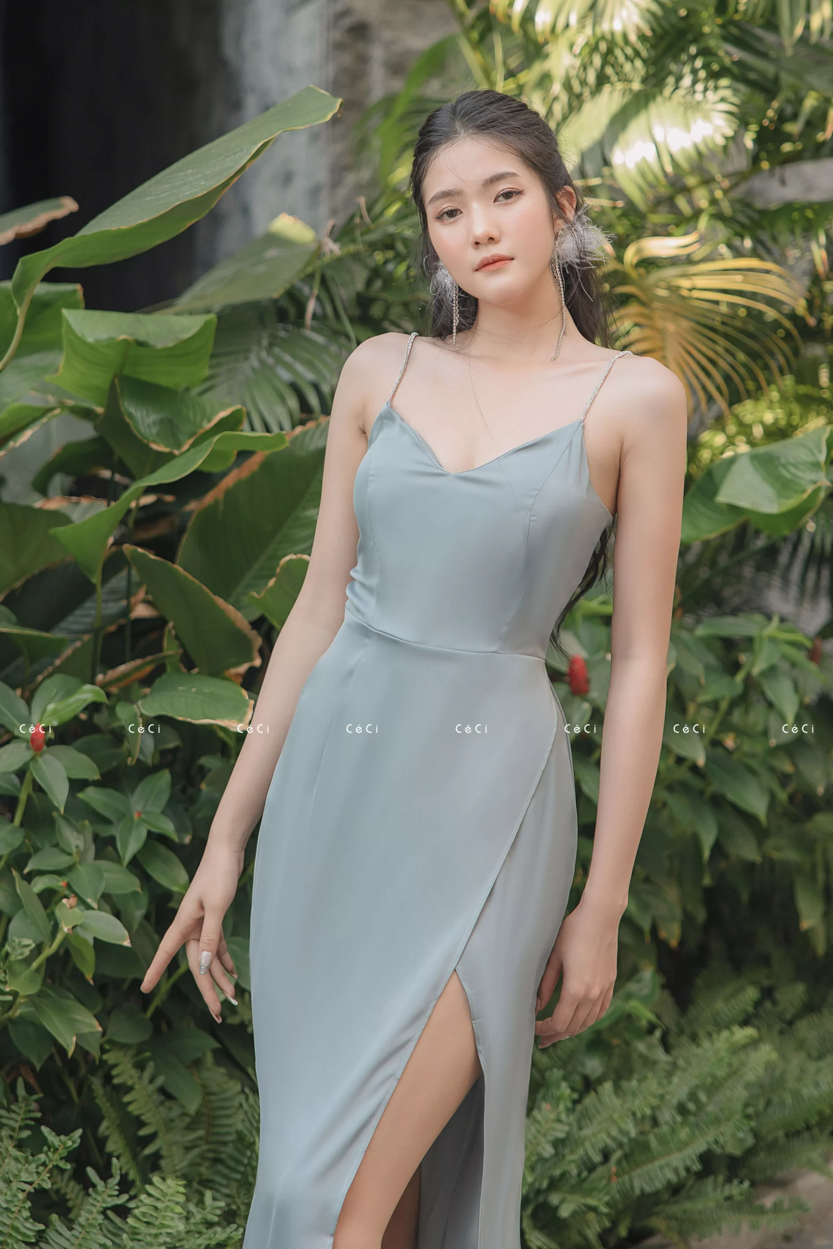 Alternative view of MAXI SILK DRESS 105C