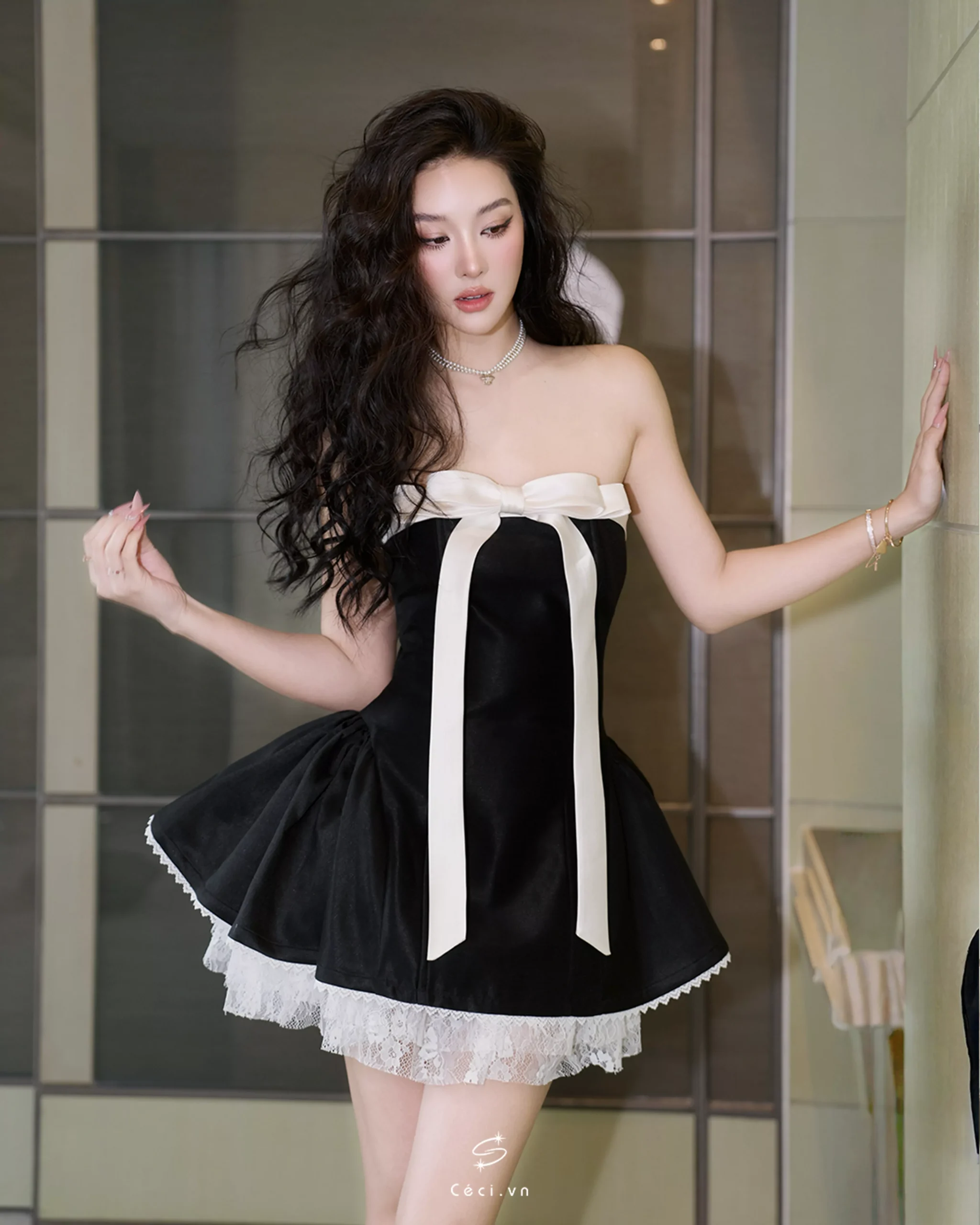 ALISSA DRESS 706 – TAFTA ĐEN