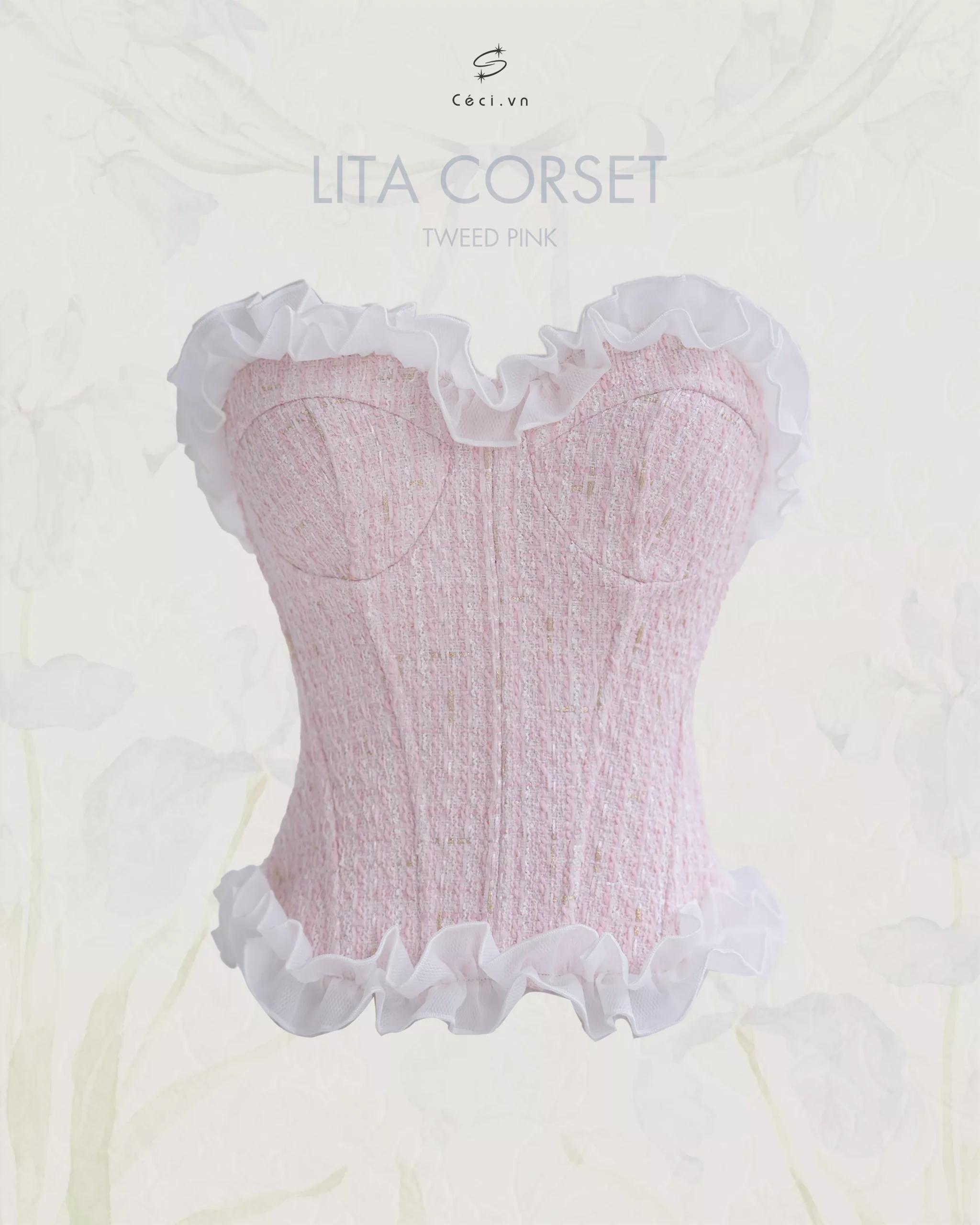 LITA TWEED CORSET 640 - PINK