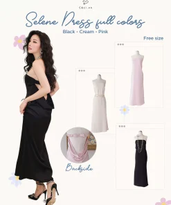 Alternative view of SELENE DRESS 710 – ĐEN