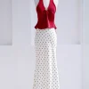CHÂN VÁY LỤA 734 - IVORY POLKA