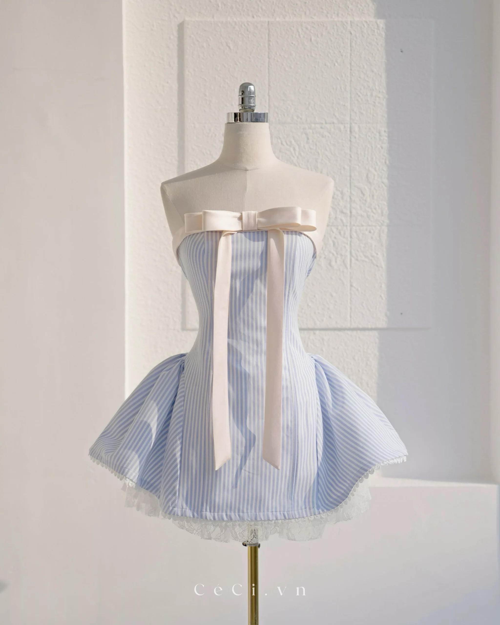 ALISSA DRESS 706 - SỌC XANH - Ảnh 3
