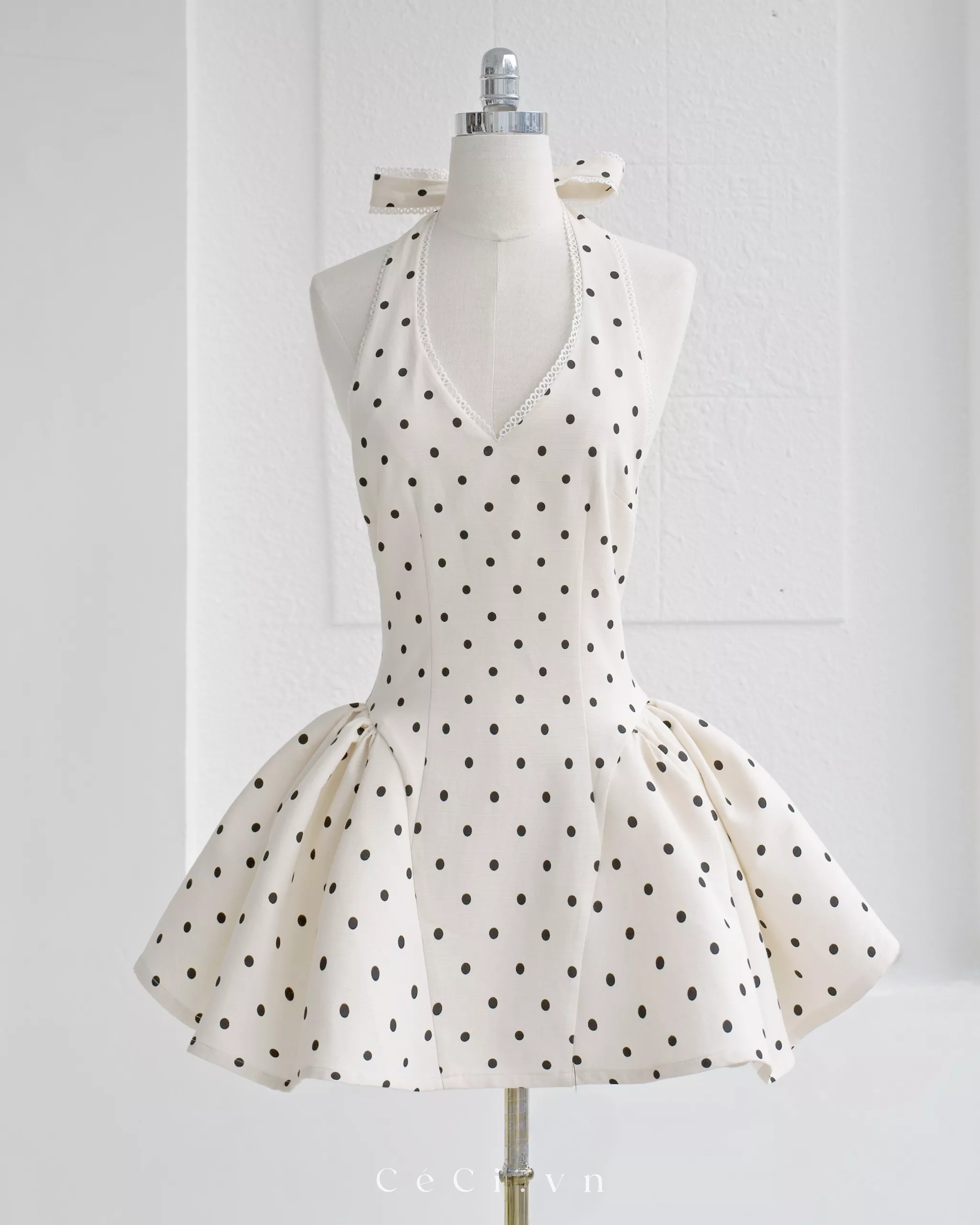 BELLE DRESS 709 - IVORY POLKA - Ảnh 4