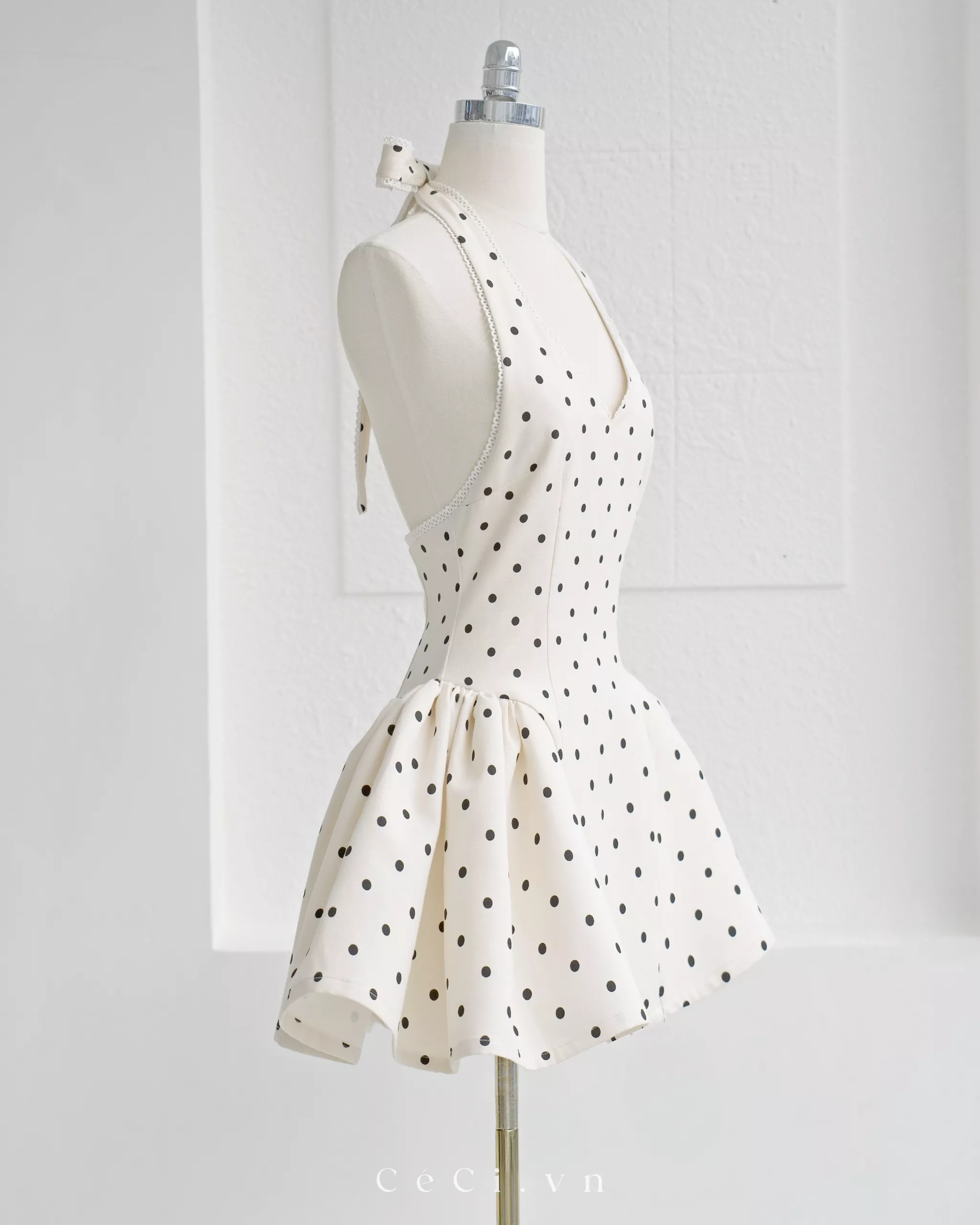 BELLE DRESS 709 - IVORY POLKA - Ảnh 3